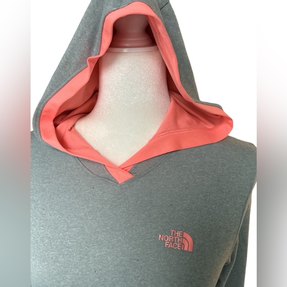 The North Face Womens Reactor Radiant Hoodie,SmallPetite, Heather Gray/Tangerine - Picture 2 of 4